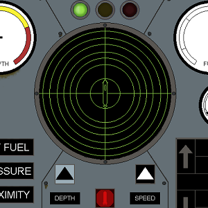 a control panel for a submarine, covered in various gauges, switches, and lights